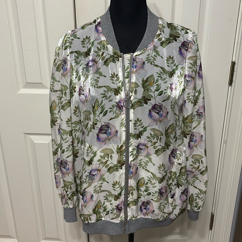 Inc. International Concepts Plus Mayfair Garden Bomber Jacket - Picture 1 of 13